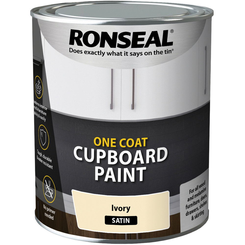 Ronseal One Coat Ivory Satin Cupboard Paint 750ml Image 2