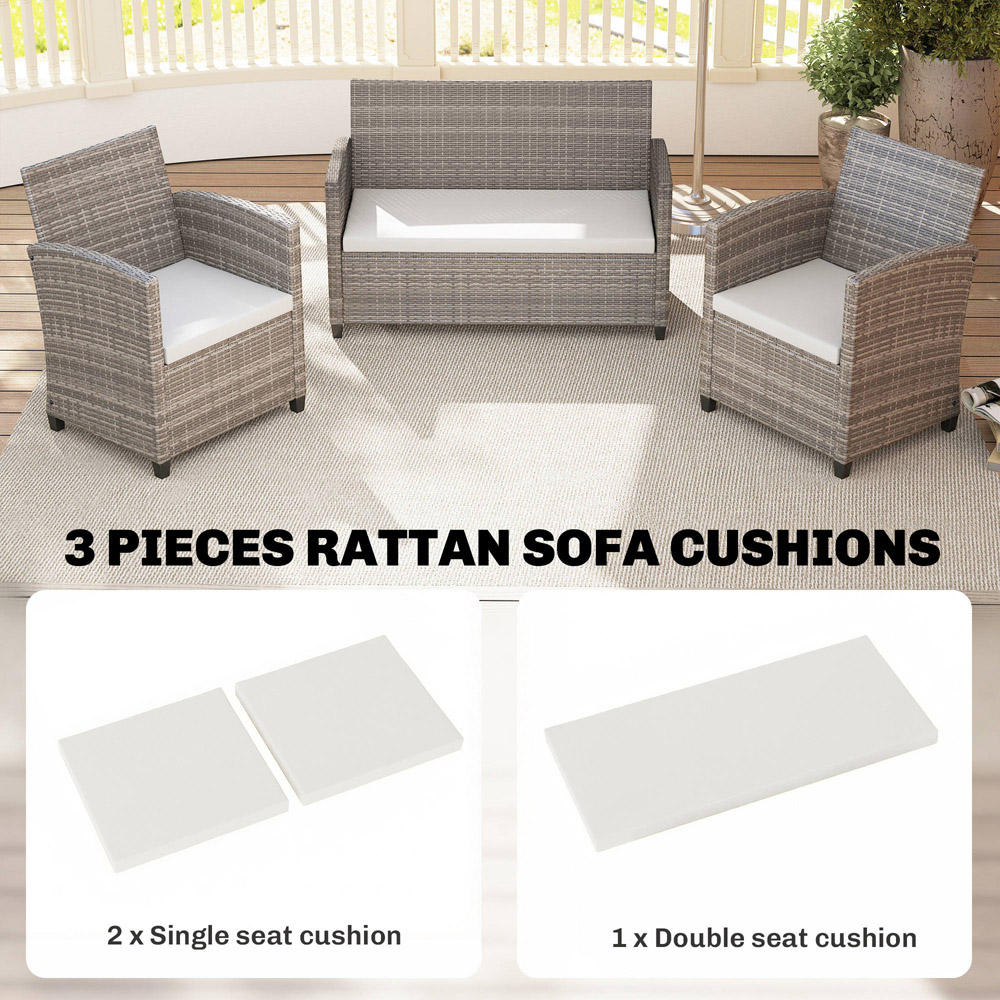 Outsunny 3 Piece Cream Garden Furniture Cushion Set Image 8