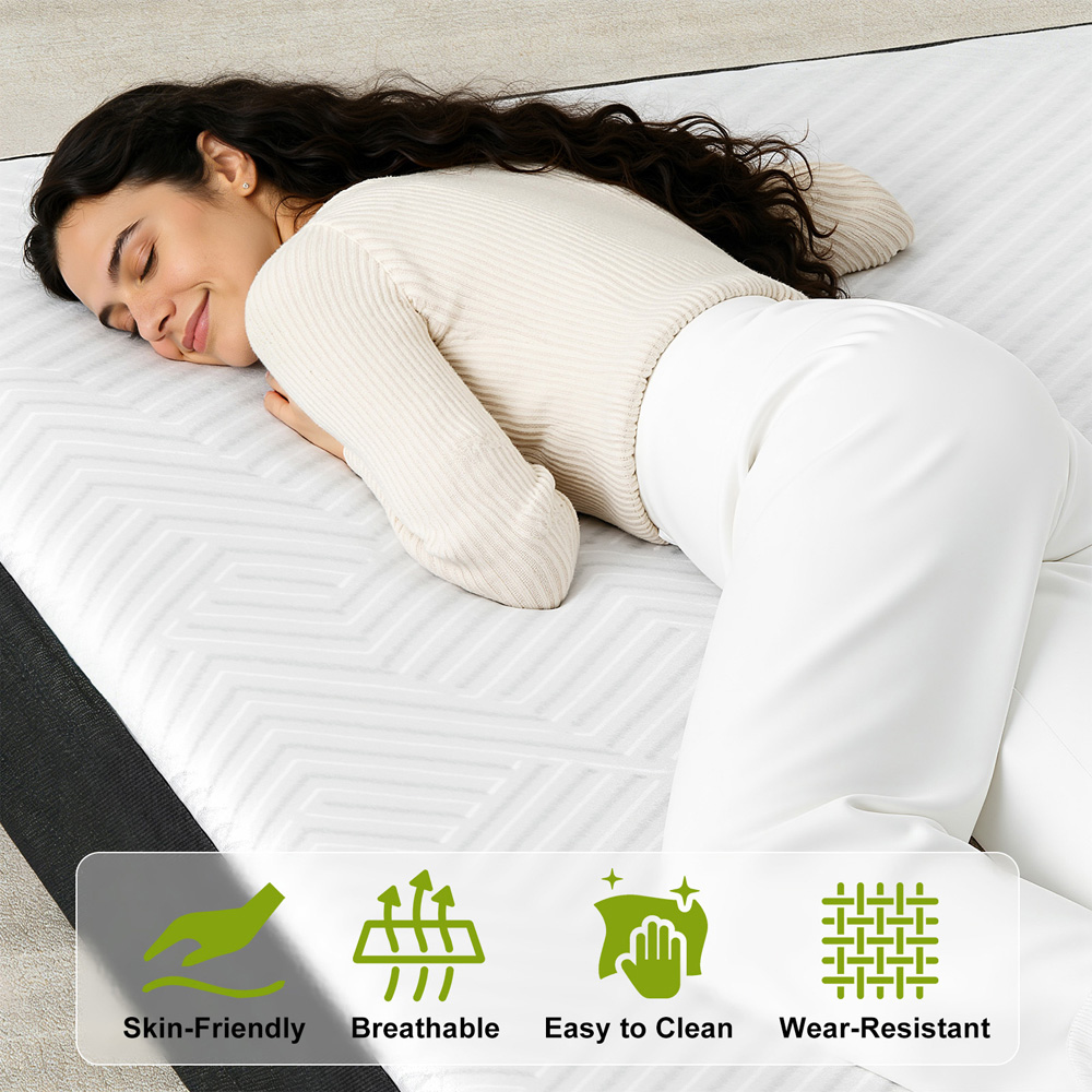 Rattrix Small Double Grey Memory Foam Futon Folding Floor Mattress with Removable Cover 8 inch Image 2