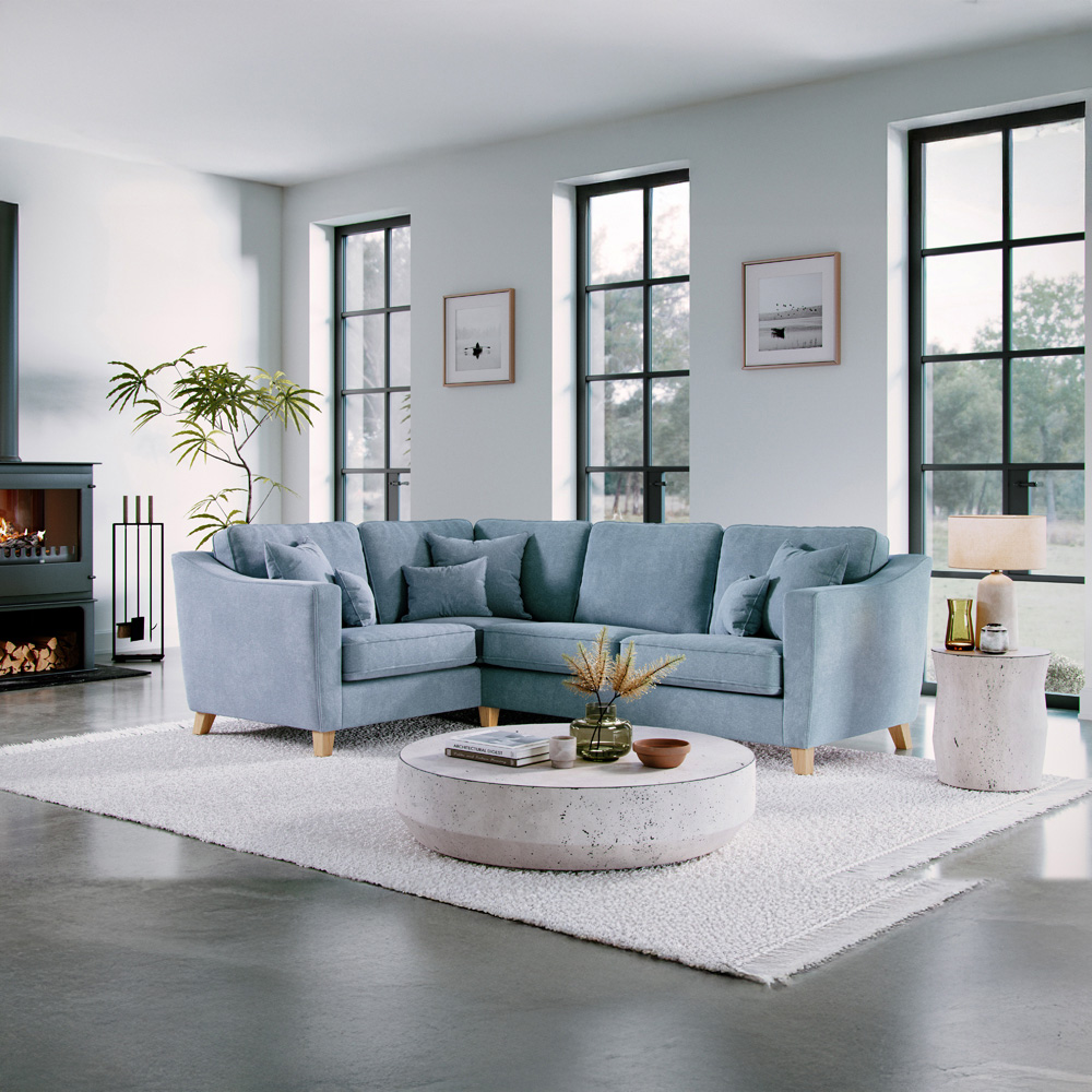 Marlon 3 Seater City Fine Blue Right Hand Corner Sofa Image 3