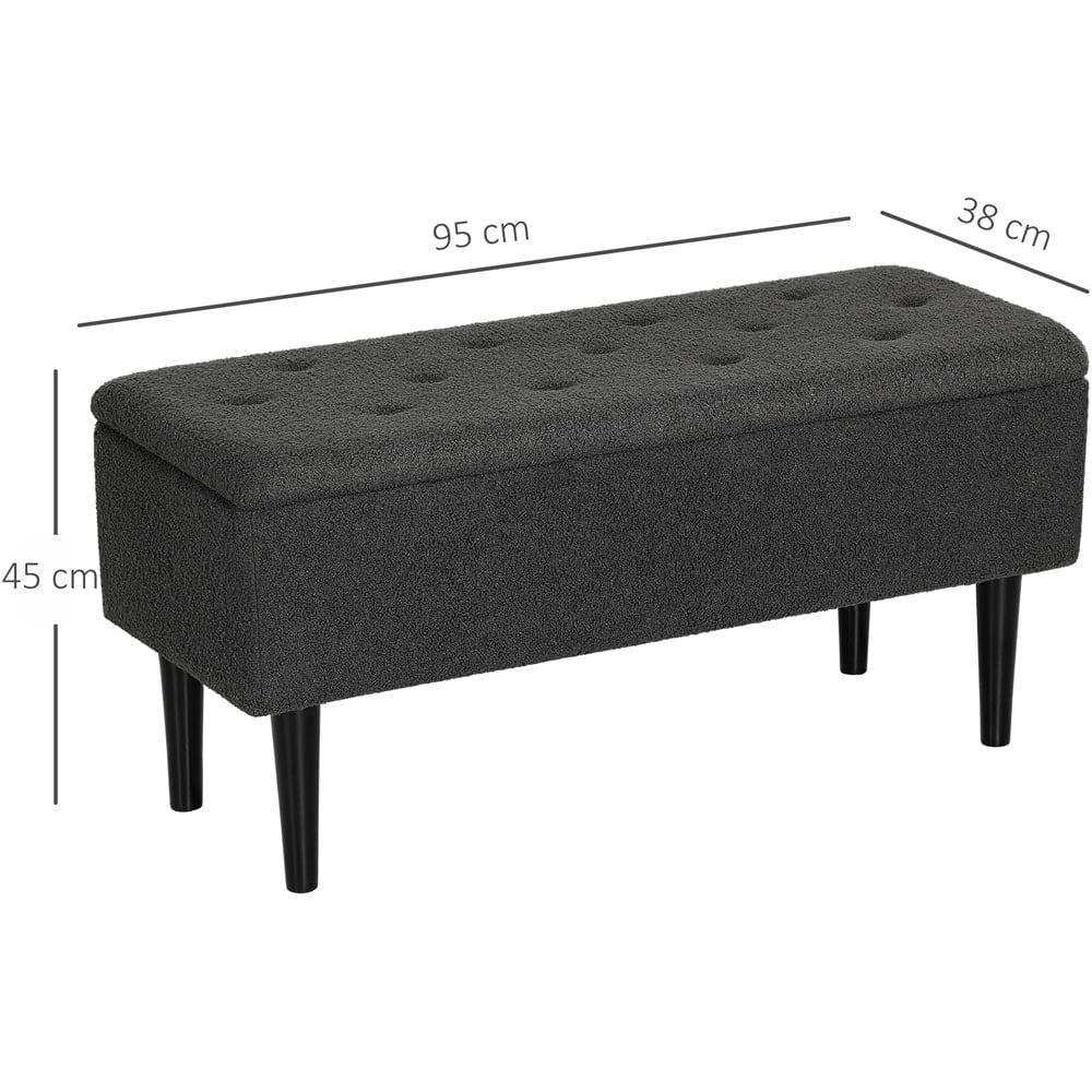 HOMCOM Dark Grey Bed End Ottoman Bench Image 8
