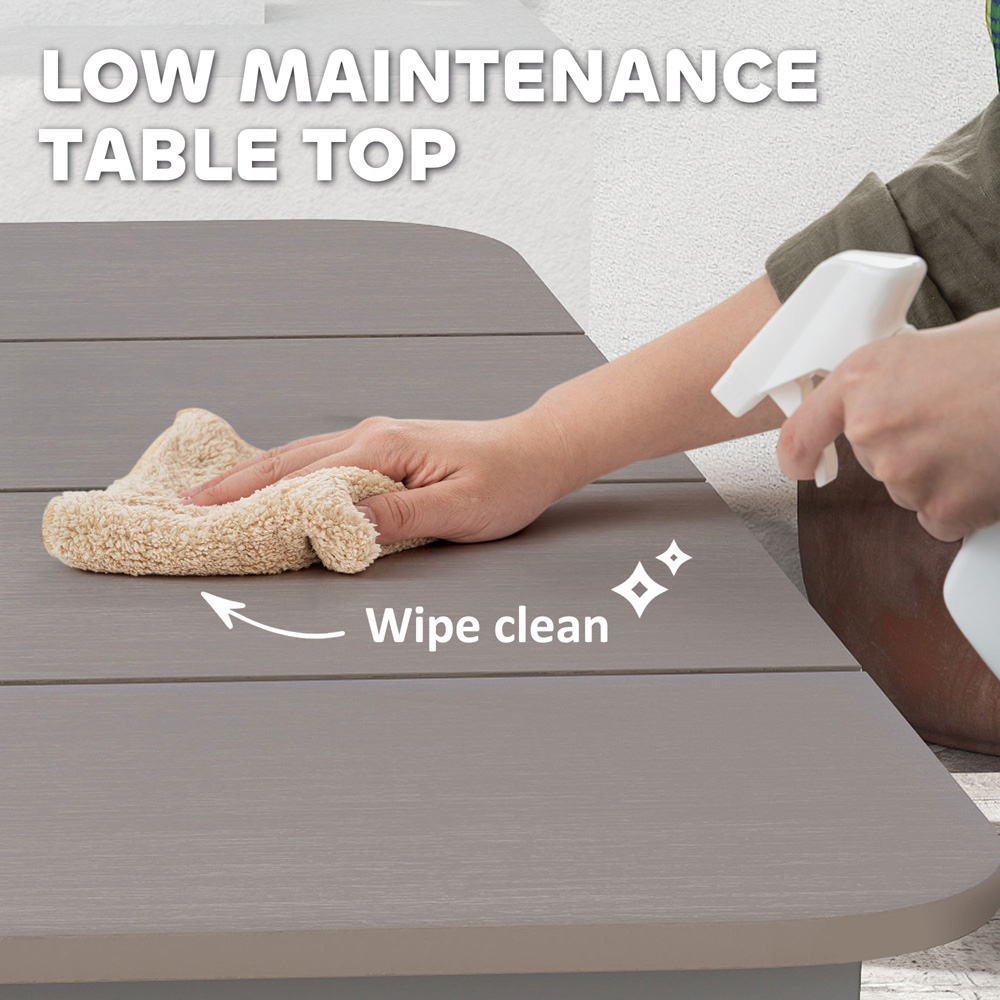 Outsunny 6 Seater Rust Resistant Metal Frame Garden Dining Table Dark Grey Image 6