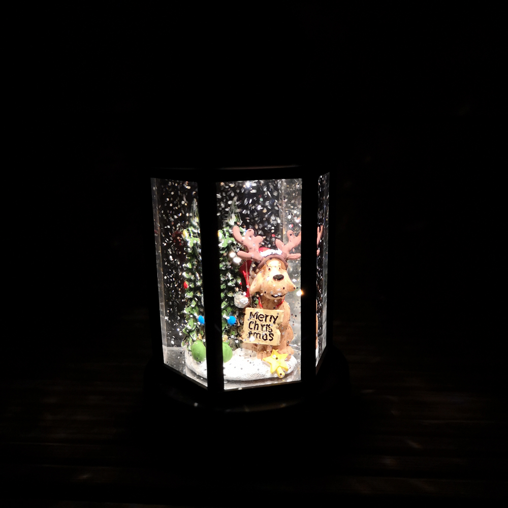 Samuel Alexander Black Dog and Tree Scene Water Spinner Lantern 18cm Image 3