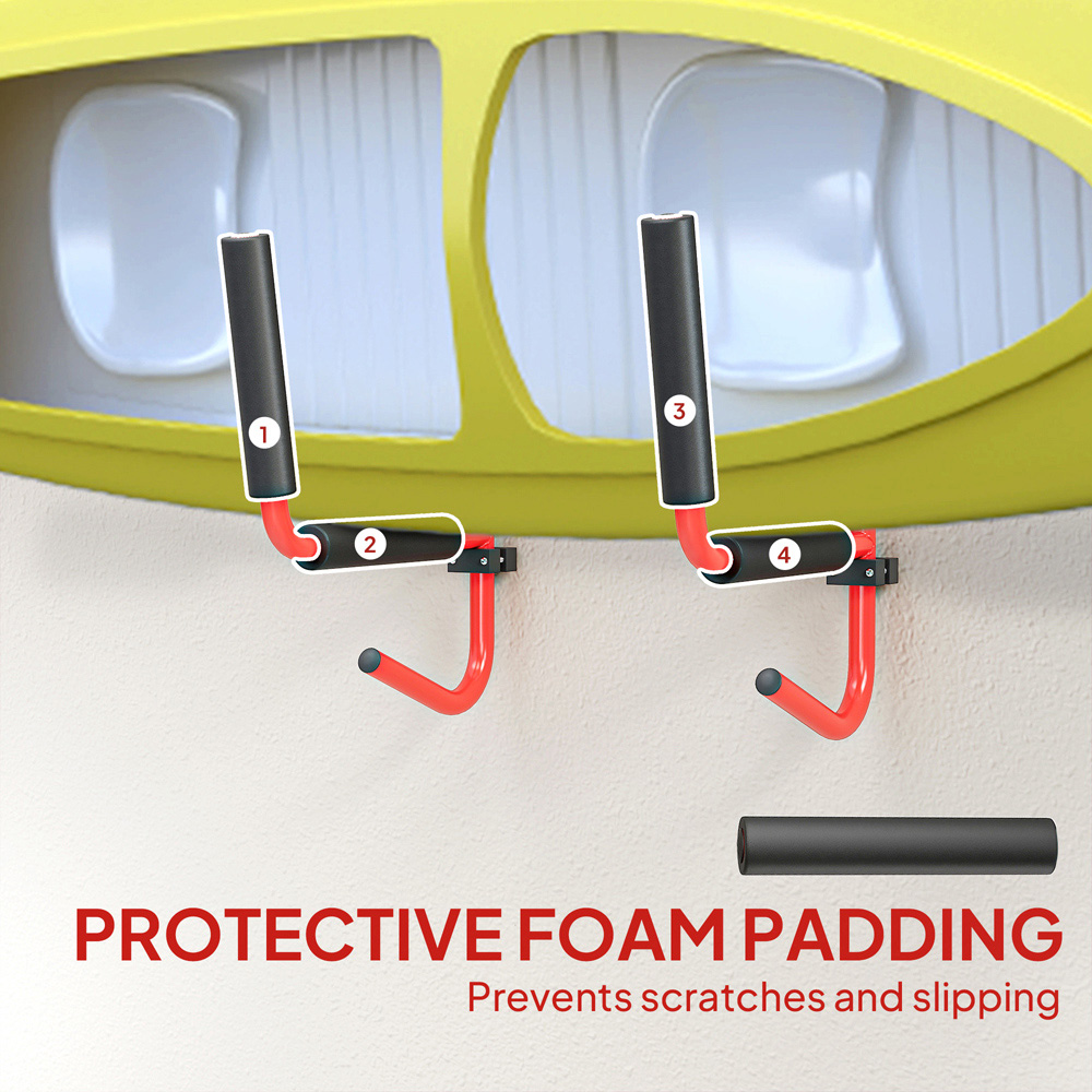 HOMCOM Heavy Duty Wall Mounted Kayak Rack with Fixings Image 6