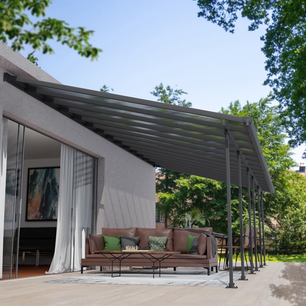 Palram Canopia Feria Grey Clear Patio Cover 4 x 8.50ft Image 1