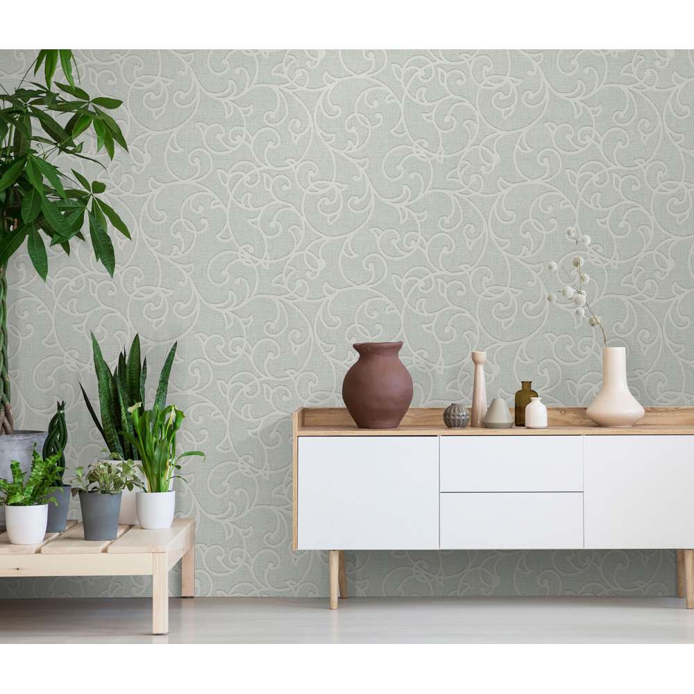 Erismann Forte Scroll Green Wallpaper Image 3