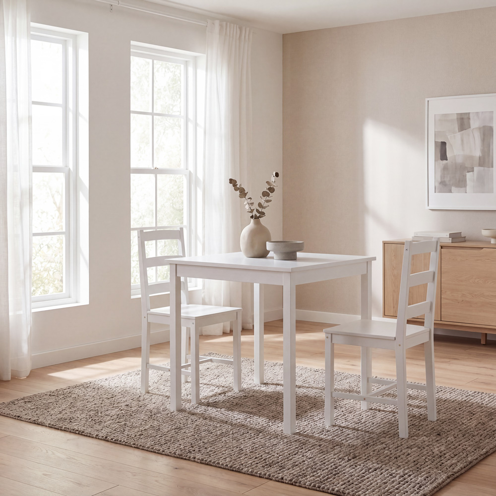 VIDA DESIGNS Yorkshire 2 Seater Dining Set White Image 3