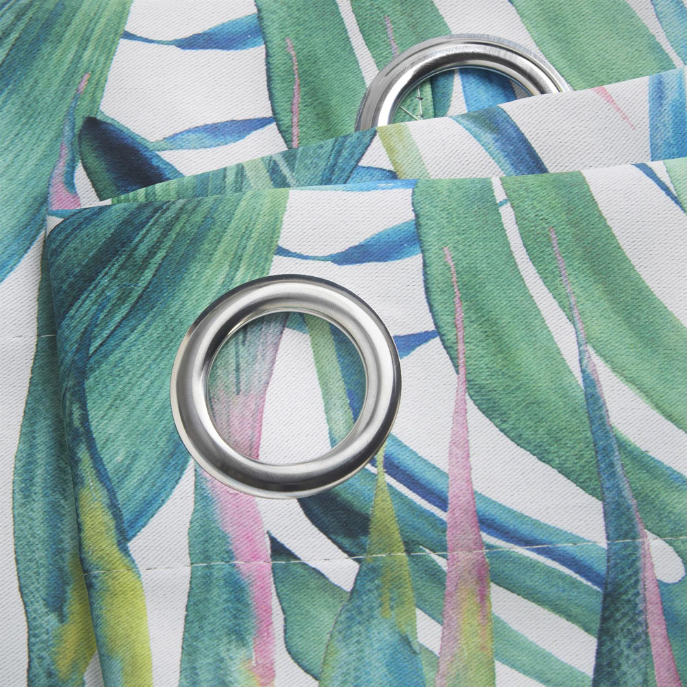 Alan Symonds Mal Green Satin Blackout Ring Top Eyelet Curtains 229 x 274cm Image 4