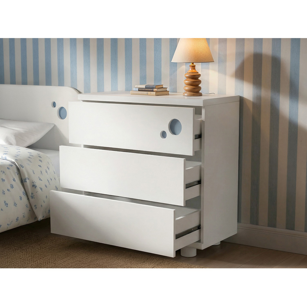 Flair Livana 3 Drawer White Chest of Drawers Image 6