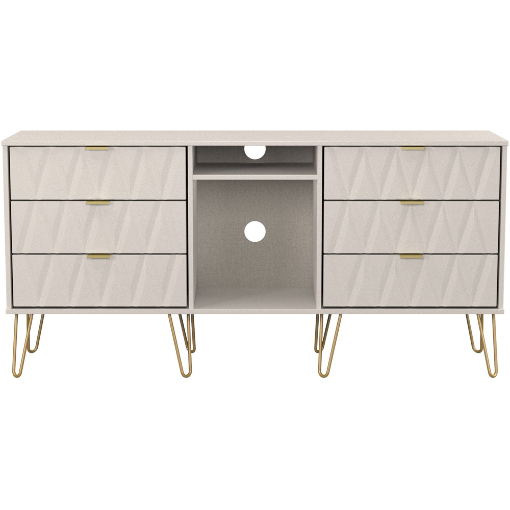 Crowndale Diamond 6 Drawer 2 Shelf Kashmir Matt Wide TV Unit Ready Assembled Image 2