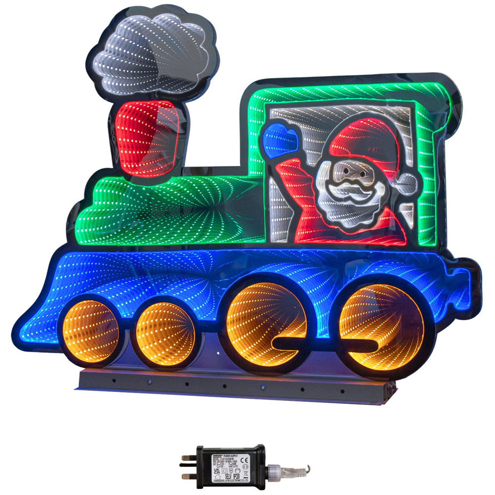 Samuel Alexander Multicolour Infinity LED Light Up Train with Santa Christmas Decoration Image 2