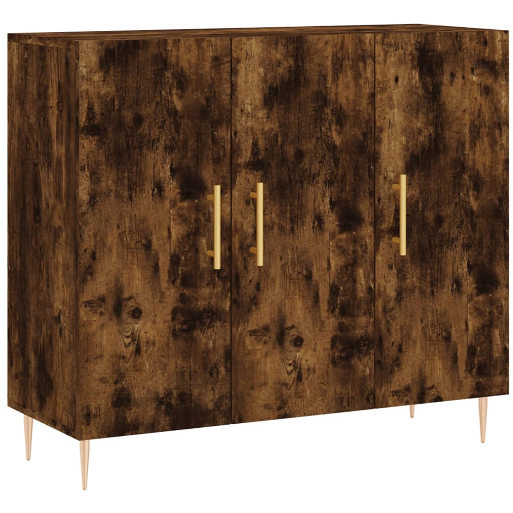 vidaXL 3 Door Smoked Oak Sideboard Image 2