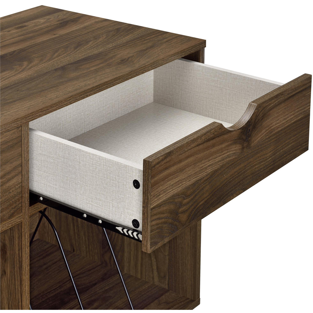 Novogratz Harmony 2 Drawer Walnut Turntable Stand Image 4