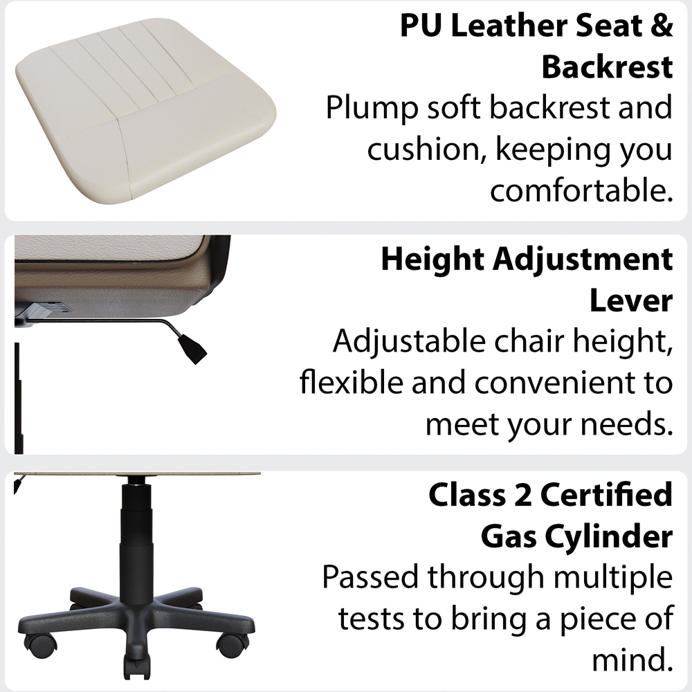 Vida Designs Morton Beige Office Chair Image 6