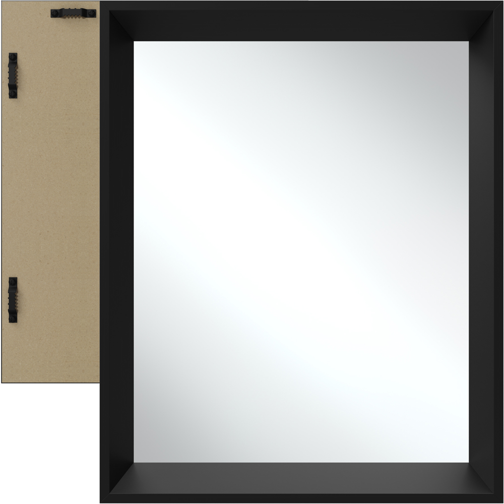 tectake Elina Black Rectangular Wall Mounted Mirror 50.8 x 40.6cm Image 3