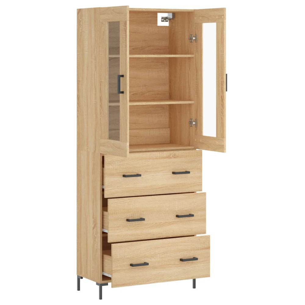 vidaXL 2 Door 3 Drawer Sonoma Oak Highboard Image 4