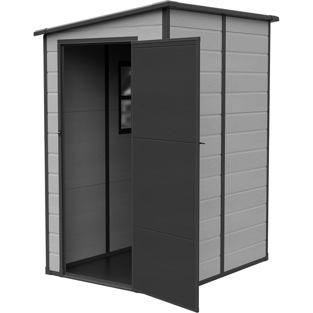 Living and Home 5 x 4ft Plastic Pent Garden Storage Shed with Floor Image 4