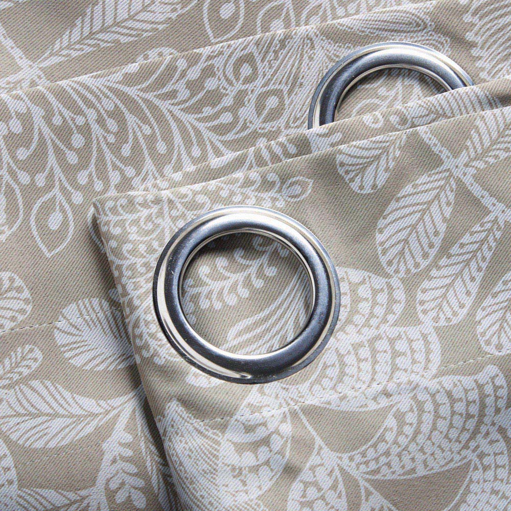 Alan Symonds Fern Cream Blackout Ring Top Eyelet Curtains 111 x 183cm Image 4