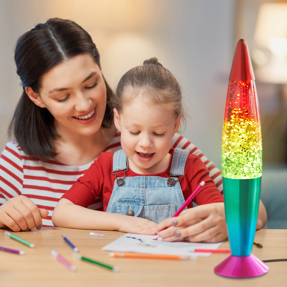 Global Gizmos Rainbow Glitter Lava Lamp 16 inch Image 6