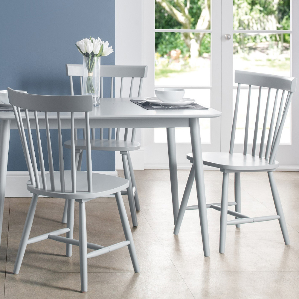 Julian Bowen Torino 4 Seater Satin Grey Dining Table Image 3