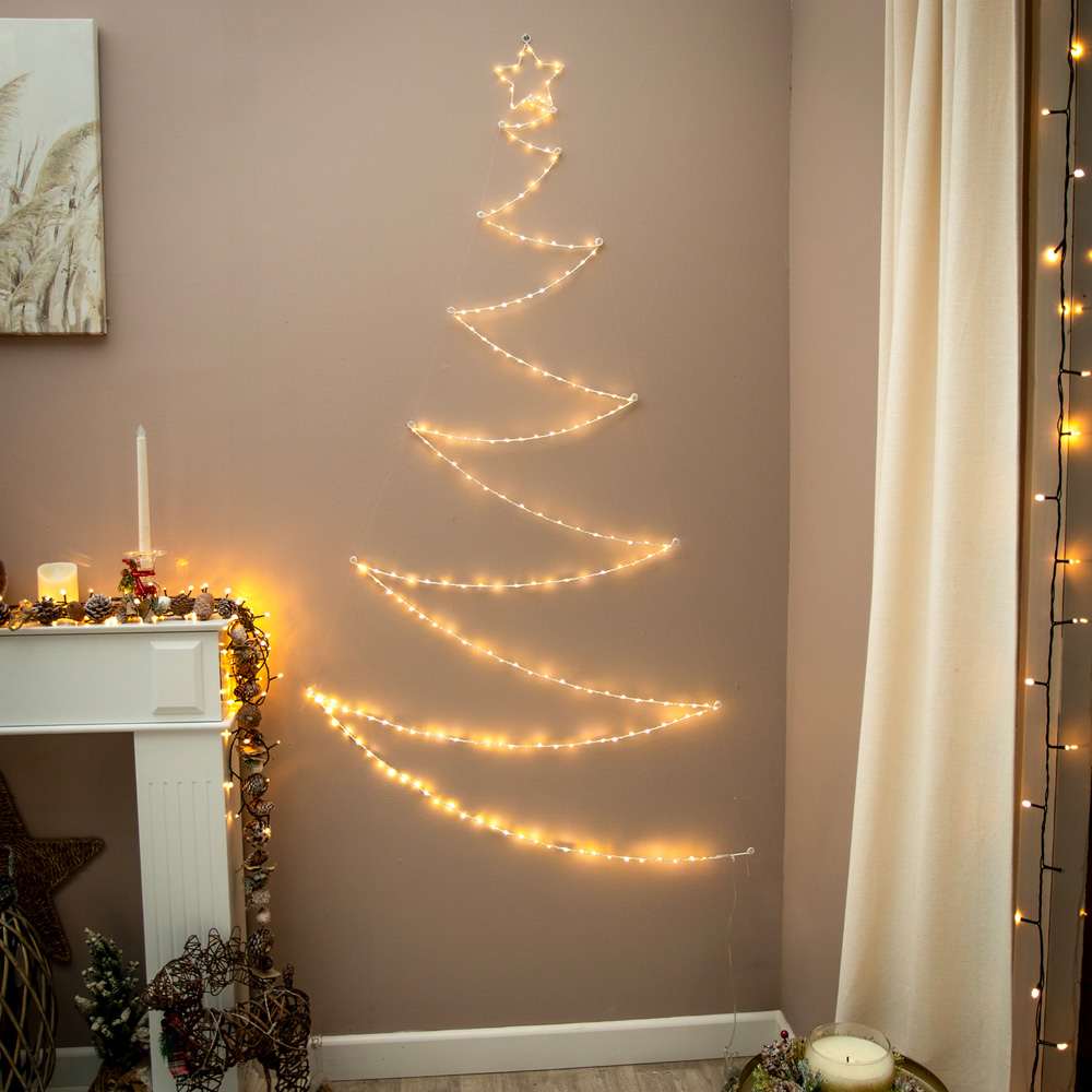 The Christmas Centre 200 Warm White LED Pre-Lit Silver Wire Foldable Xmas Tree 5.6ft Image 3