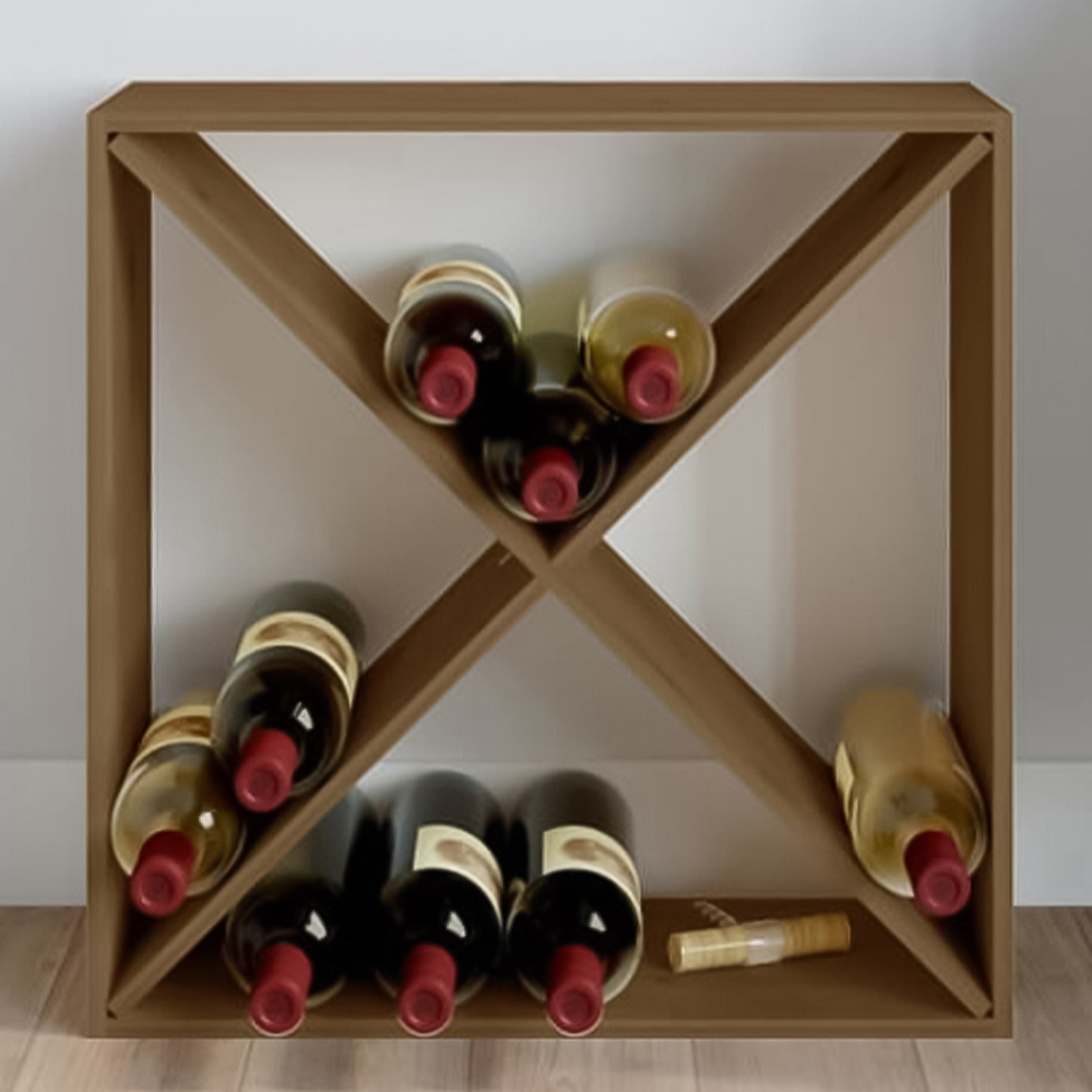 vidaXL 4 Shelf Honey Brown Freestanding Wine Cabinet Image 1