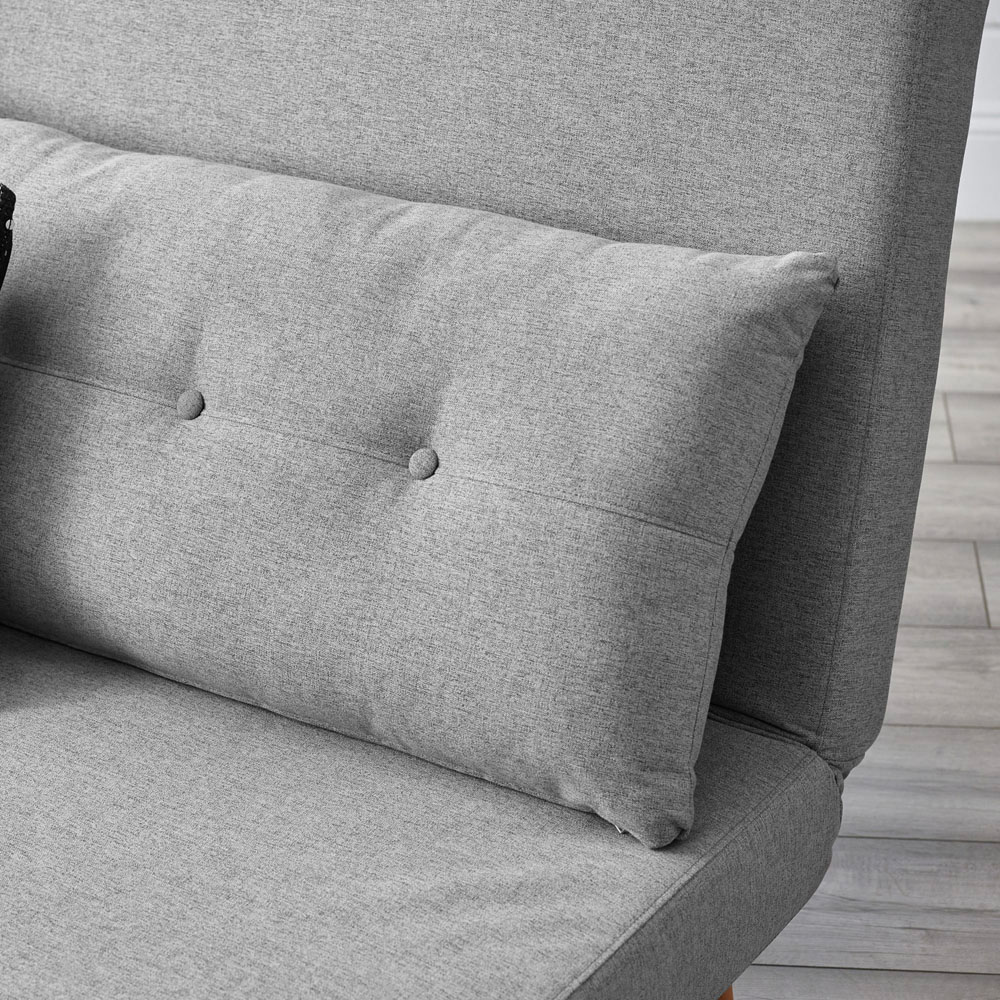 Julian Bowen Rowan Single Seater Grey Button-Tufted Sofa Bed Image 7