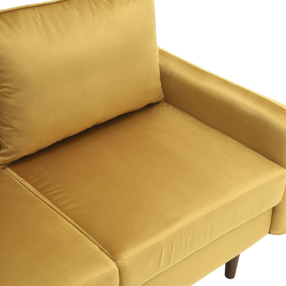 Living and Home 2 Seater Golden Velvet Upholstered Sofa Image 5