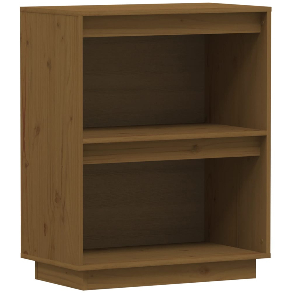 vidaXL 2 Open Shelf Honey Brown Solid Pine Wood Console Cabinet Image 2