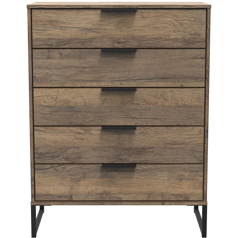 Crowndale Hong Kong 5 Drawer Vintage Oak Chest of Drawers Image 3
