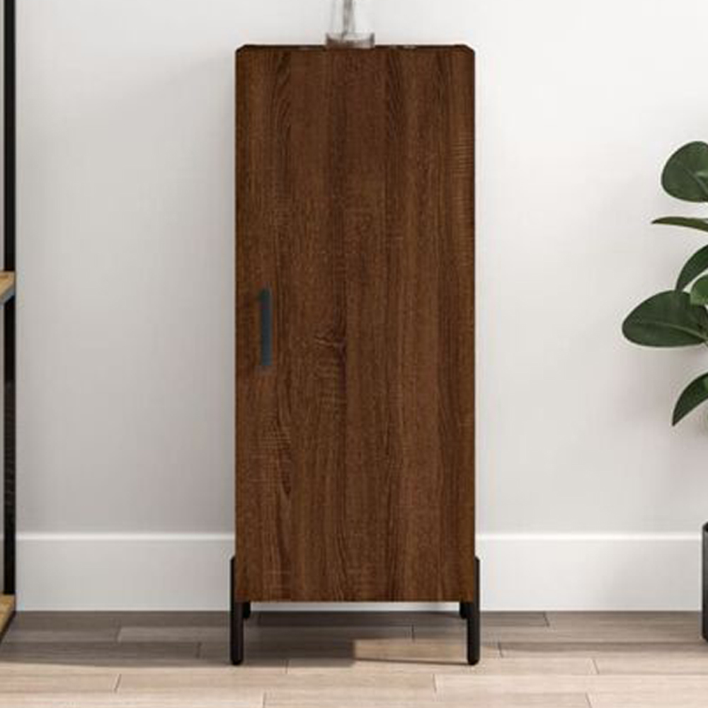vidaXL Single Door Brown Oak Sideboard Image 1
