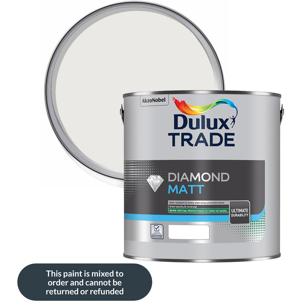Dulux Trade White Mist Walls and Ceilings Diamond Matt Paint 5L Image 1