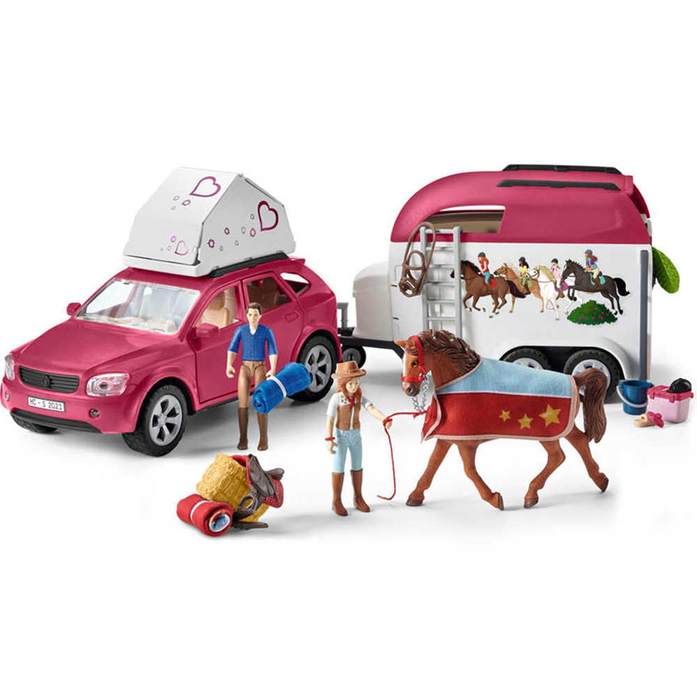 Schleich Horse Club Horse Adventures with Car and Trailer Toy Playset Image 1
