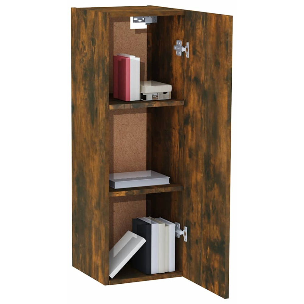 vidaXL Single Door Smoked Oak Wall Mounted TV Cabinet Set of 2 Image 5