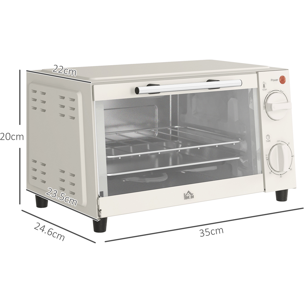 HOMCOM 800-088V70CW Cream 9L Countertop Toaster Oven 750W Image 9