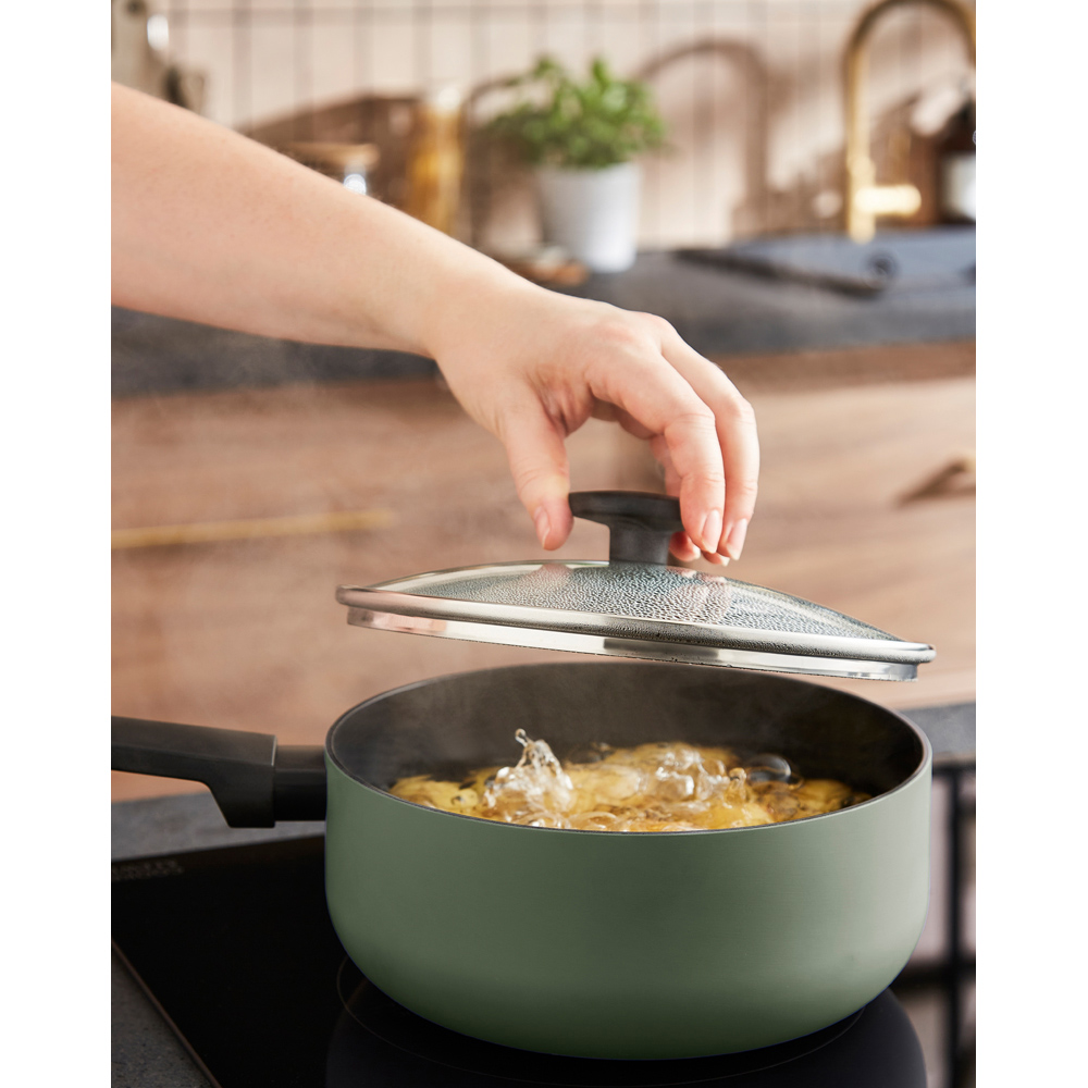 Morphy Richards Green Recycled Aluminium 3 Piece Saucepan Set Image 9