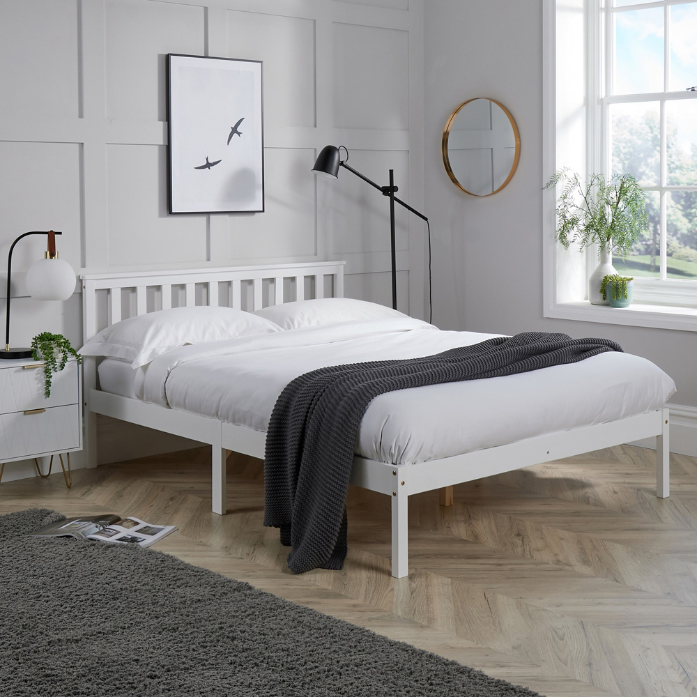 Home Source Florida Small Double White Low End Bed Frame Image 6