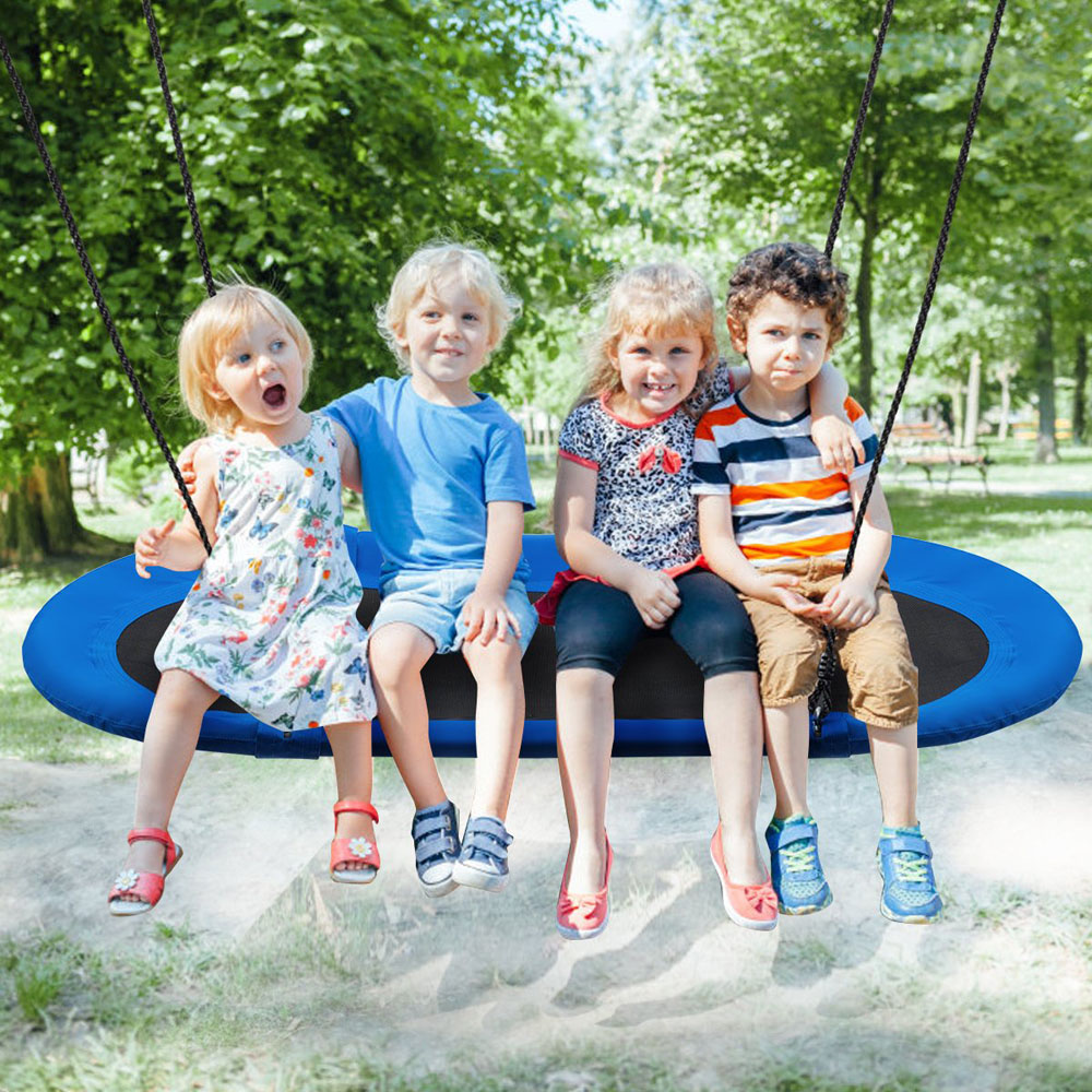 Costway Blue Children Oval Adjustable Swing Set 150cm Image 2