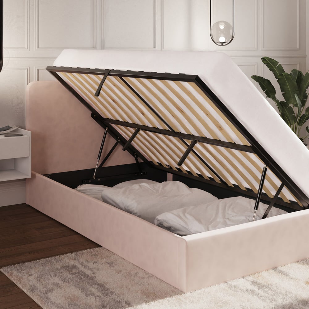 GFW Chiswick Small Double Soft Pink Ottoman Bed with SC Pocket Sprung Mattress Image 8