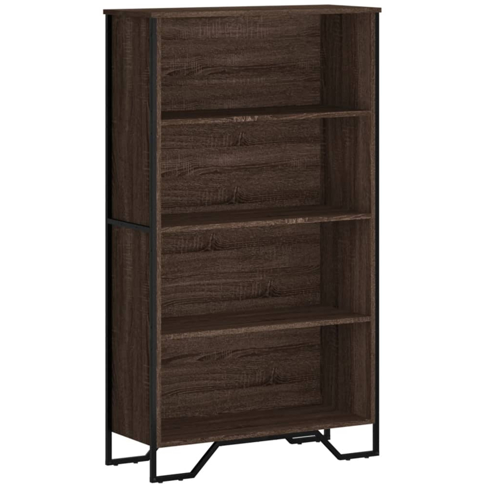 vidaXL 4 Shelf Brown Oak Bookcase Image 2