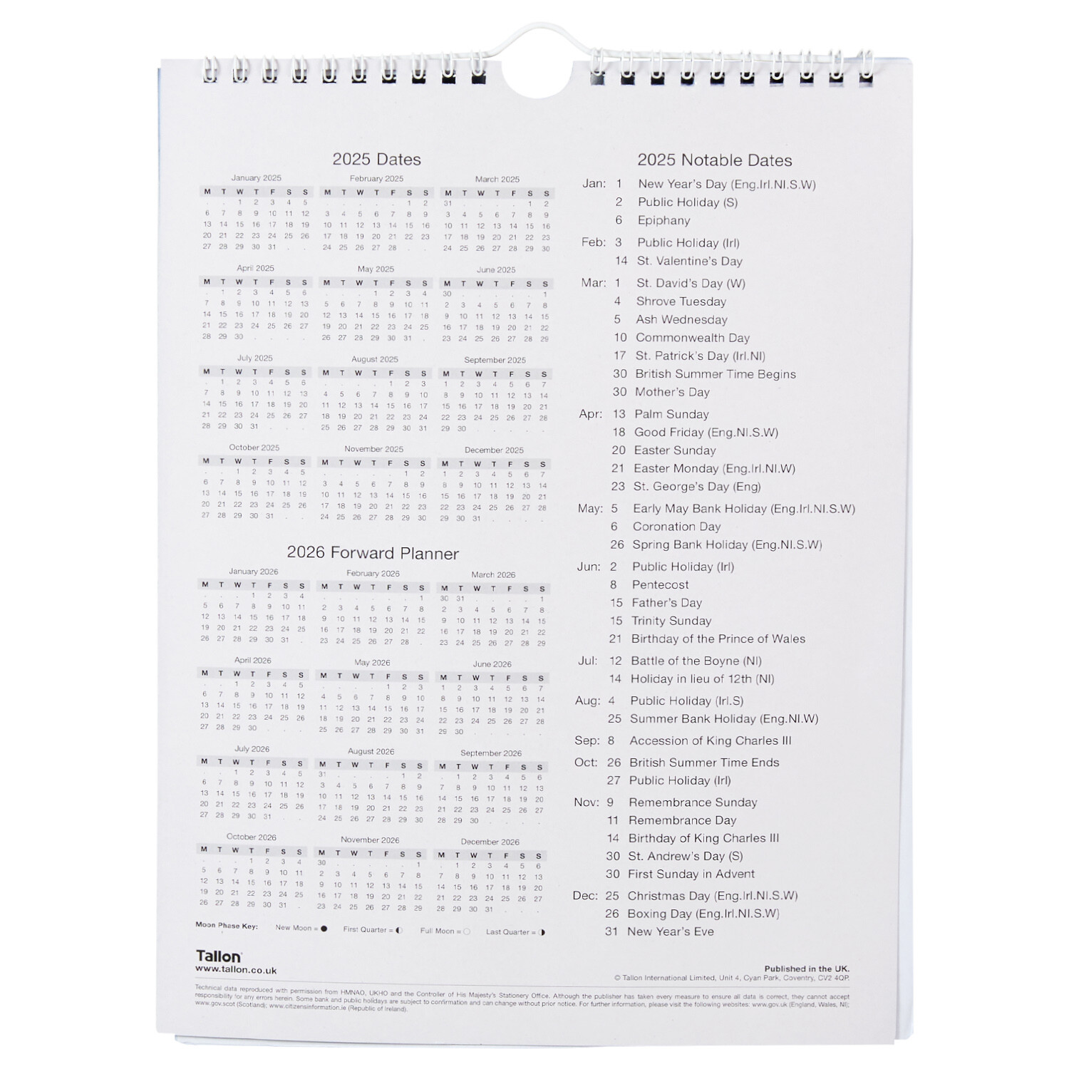 2025 Navy Large Print Calendar - Blue Image 3