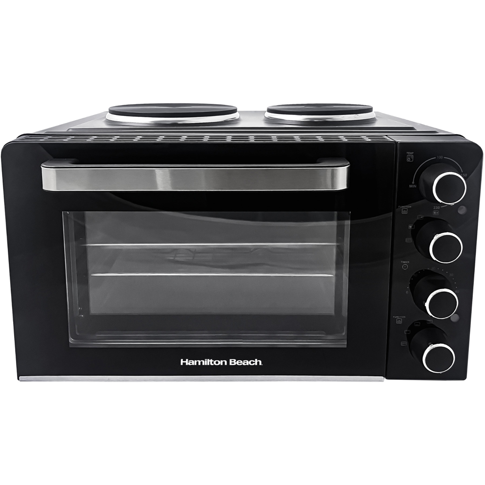 Hamilton Beach HB28HDB 28L Mini Electric Oven with Double Hotplate Image 1