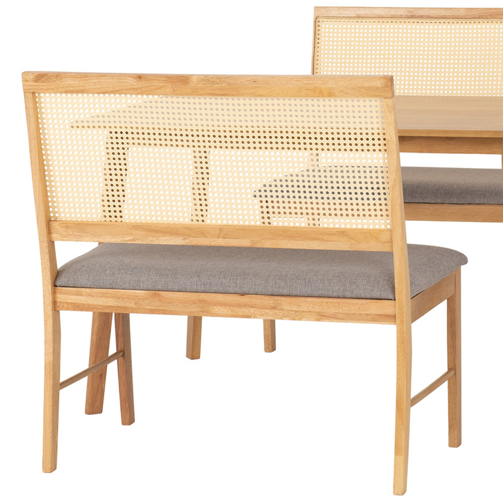Seconique Austin Ellis Oak Effect 4 Seater Dining Table Set with 2 Benches Grey Image 3