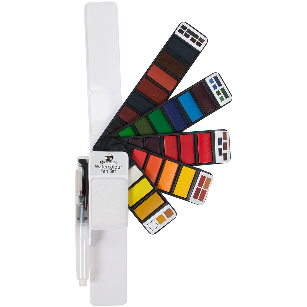 Watercolour Fan Set Image 5