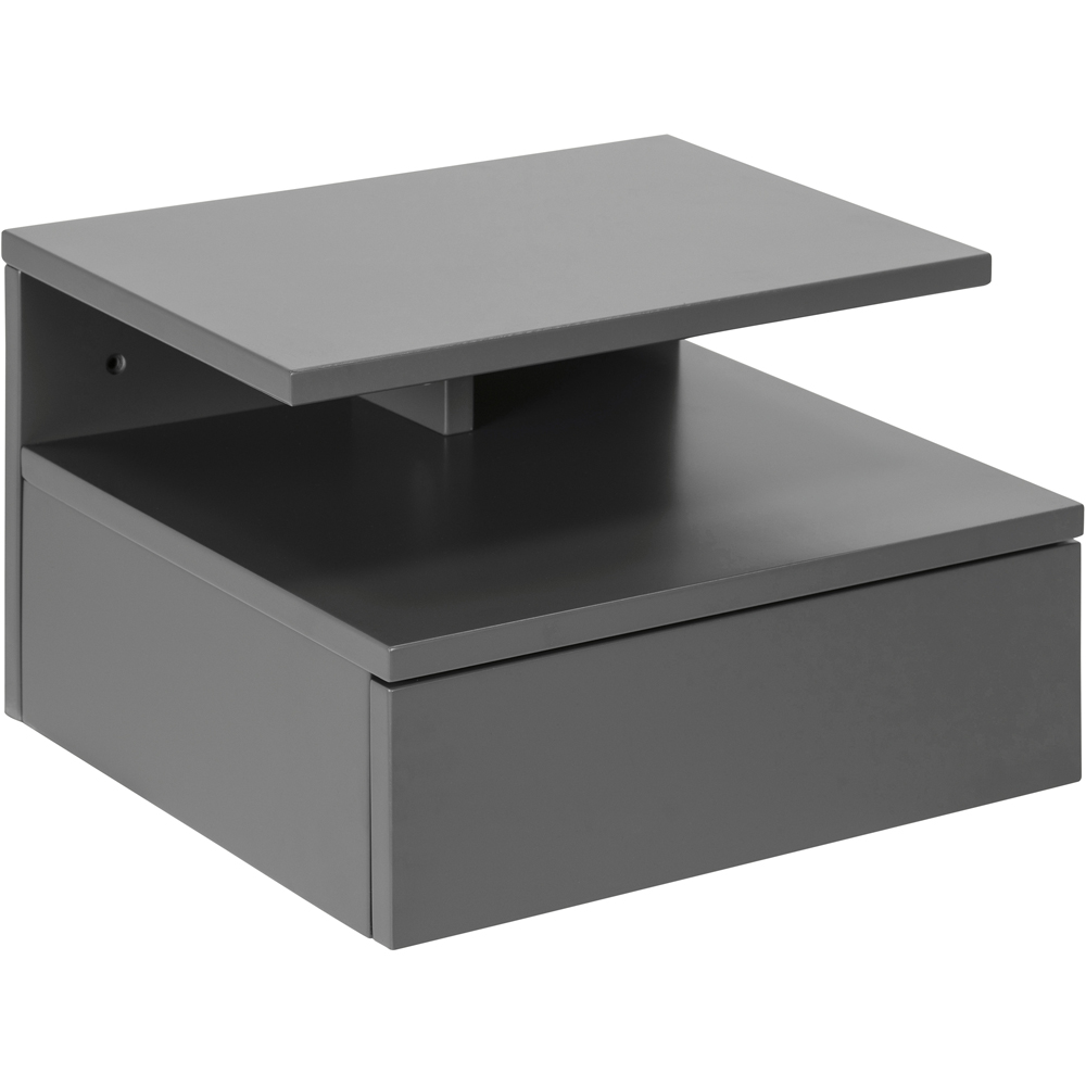 Florence Ashlan Single Drawer Grey Bedside Table Image 5