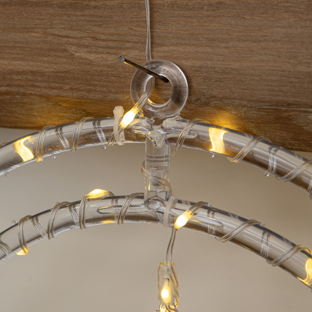 Samuel Alexander 45 Warm White LED Snowflake Ring Hanging Christmas Decoration 34cm Image 3
