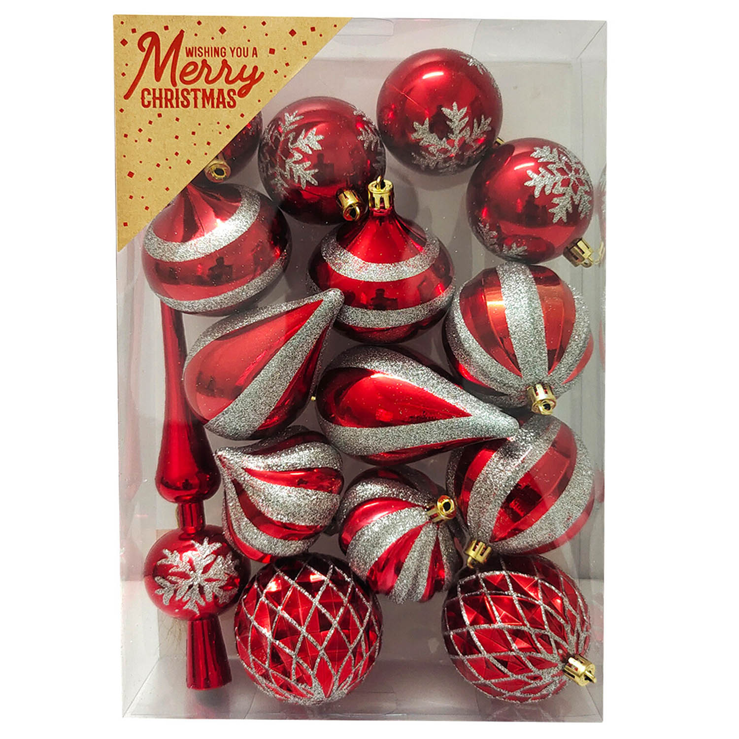 Candy Cane Lane Red and Silver Baubles 15 Pack Image