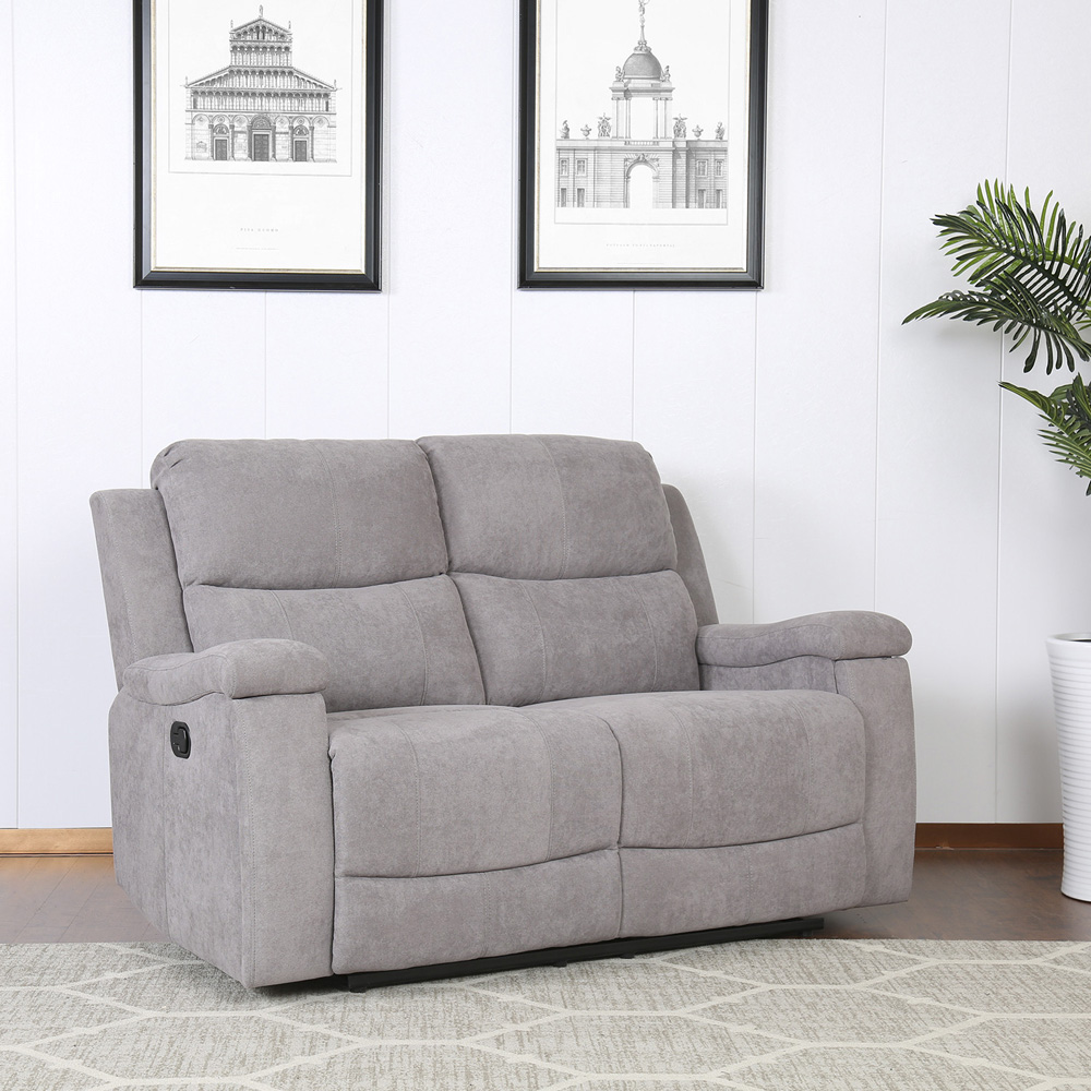 Ledbury 2 Seater Grey Fabric Manual Recliner Sofa Image 6