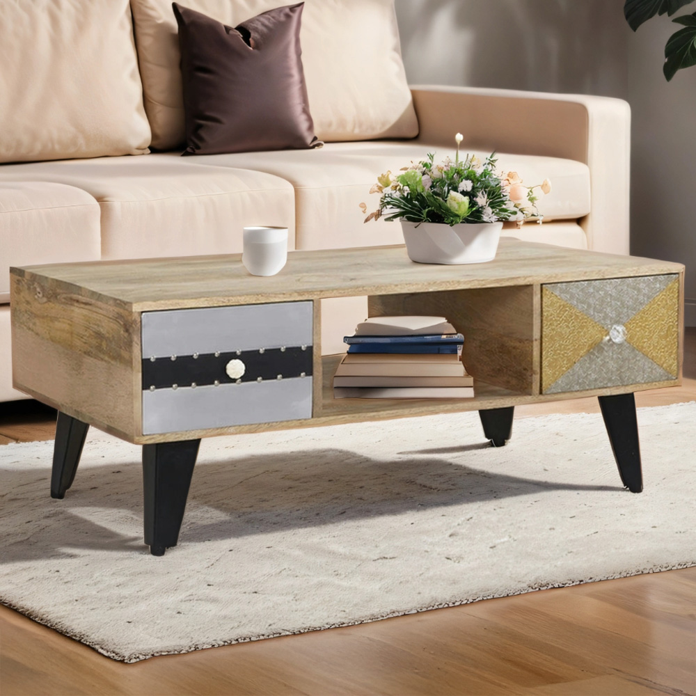 Brooklyn Monaco 2 Drawer Single Shelf Coffee Table Image 1