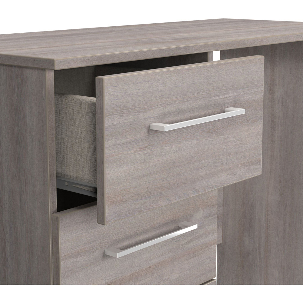 Crowndale Worcester 3 Drawer Grey Oak Vanity Dressing Table Ready Assembled Image 5
